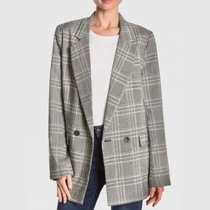 Free People Plaid Oversized Blazer Medium